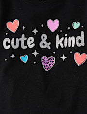 Baby And Toddler Girls Cute And Kind Graphic Tee