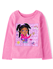 Baby And Toddler Girls Positive Words Graphic Tee