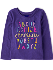 Baby And Toddler Girls Alphabet Graphic Tee