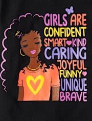 Girls Positive Words Graphic Tee