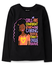 Girls Positive Words Graphic Tee