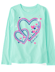 Girls Love Heart Graphic Tee