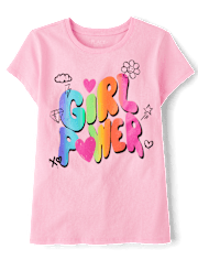 Girls Rainbow Girl Power Graphic Tee