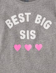 Girls Best Big Sis Graphic Tee