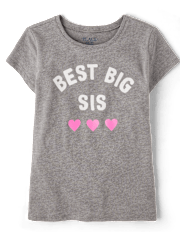 Girls Best Big Sis Graphic Tee