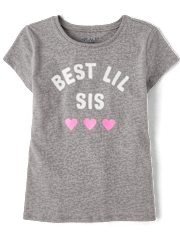 Girls Best Lil Sis Graphic Tee