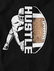 Boys Hustle Football Graphic Tee