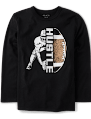 Boys Hustle Football Graphic Tee