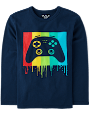 Boys Rainbow Gamer Graphic Tee