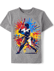 Boys Baseball Player Graphic Tee