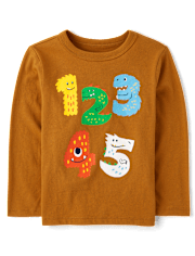 Baby And Niños pequeños Boys Dino Numbers Camisetas estampadas
