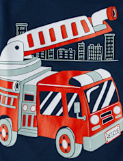 Baby And Toddler Boys Fire Truck Graphic Tee