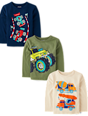 Baby And Toddler Boys Vehicle Graphic Tee 3-Pack