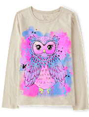 Girls Owl Graphic Tee