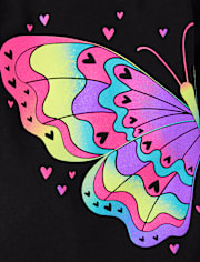 Baby And Toddler Girls Rainbow Butterfly Graphic Tee