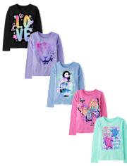 Fille Animal T-shirt imprimé 5-Pack
