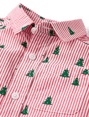 Baby And Toddler Boys Print Poplin Button Up Shirt