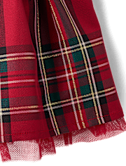 Toddler Girls Matching Family Plaid Velour Fit And Flare Dress