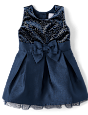 Baby And Toddler Girls Foil Dot Fit And Flare Dress