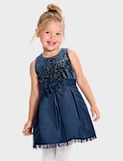 Baby And Toddler Girls Foil Dot Fit And Flare Dress