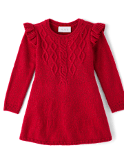 Baby And Toddler Girls Cable Knit Sweater Dress