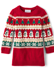 Baby And Toddler Girls Matching Family Christmas Fairisle Sweater Dress