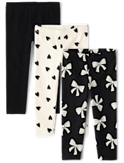 tout-petit, fille Imprimé Leggings 3-Pack