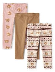 Toddler Girls Print Leggings 3-Pack