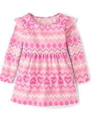 Baby And Toddler Girls Heart Fairisle Flutter Dress