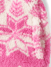 Toddler Girls Print Sherpa Zip Up Jacket