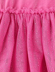 Baby And Toddler Girls Cross Back Glitter Velour Tutu Dress