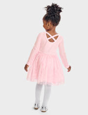 Baby And Toddler Girls Cross Back Glitter Velour Tutu Dress