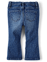 Toddler Girls Embroidered Star Flare Jeans