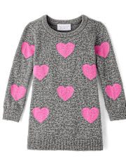 Baby And Toddler Girls Heart Sweater Dress
