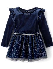 Baby And Toddler Girls Velour Glitter Star Tutu Dress