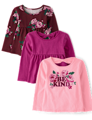 Toddler Girls Floral Top 3-Pack