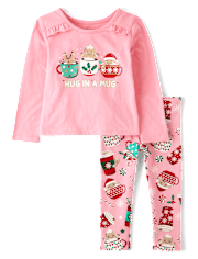 tout-petit, fille de Noël Ensemble de tenue 2 pièces Mug