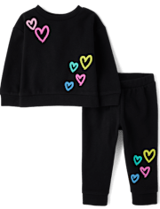 Toddler Girls Graphic Fleece 2-Piece Outfit Set