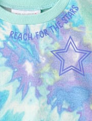 Toddler Girls Tie Dye Star Fleece 2-Piece Outfit Set