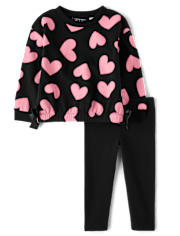 Toddler Girls Heart 2-Piece Outfit Set