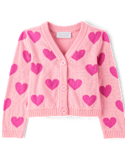 tout-petit, fille Cardigans coeur intarsia