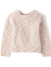 Toddler Girls Rainbow Fuzzy Sweater