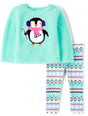 Toddler Girls Penguin 2-Piece Outfit Set