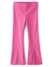 Jeggings évasés en maille ponte fendue pour filles