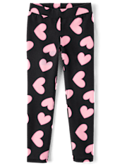 Jeggings en maille ponte à motif cœur pour fille
