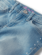 Girls Studded Flare Jeans