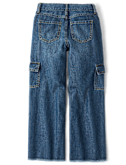 Girls Cargo Wide Leg Jeans