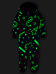 Girls Glow Icon Sherpa One Piece Pajamas