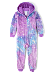 Girls Glow Icon Sherpa One Piece Pajamas
