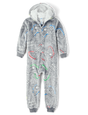 Boys Glow Gamer Sherpa One Piece Pajamas